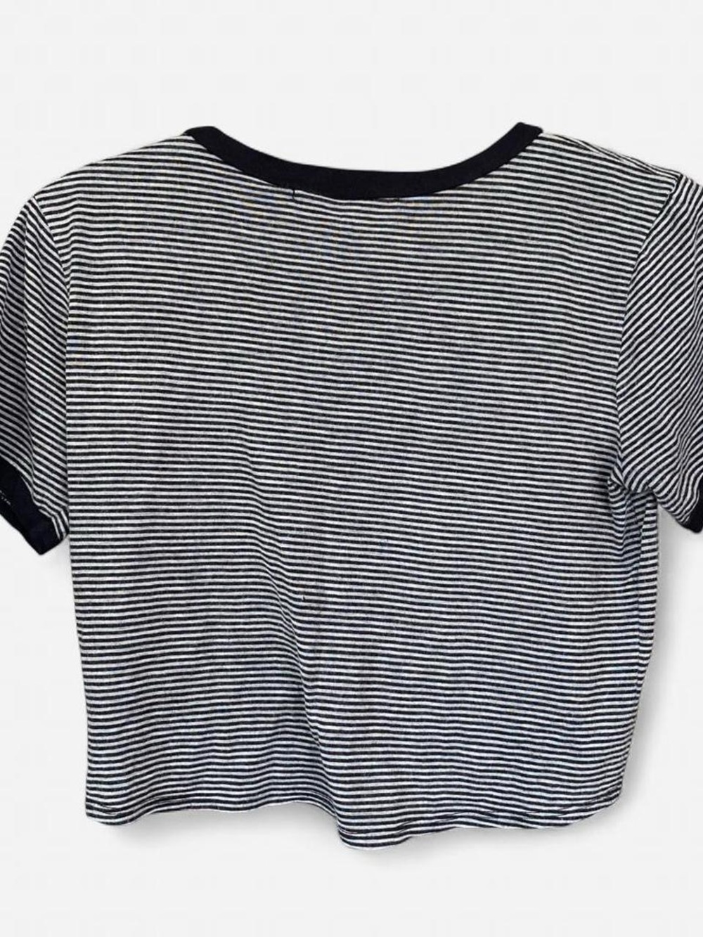 Y2K Striped Crop Top Live by the Sun Love by the Moon Ringer Tee Tumblr Boho Emo - Picture 6 of 8